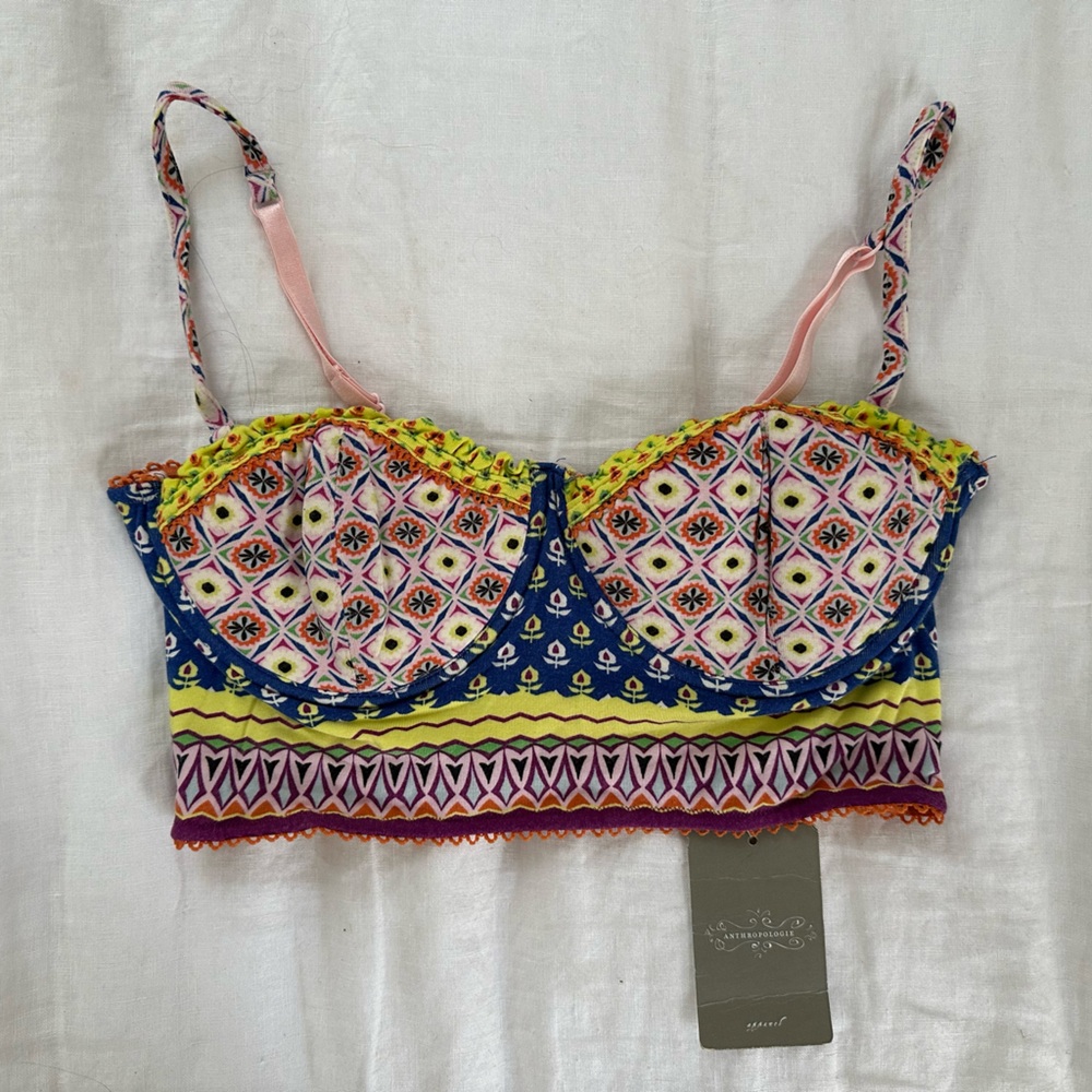 NWT Anthropologie Pinkerton Patchwork Corset Bra Top